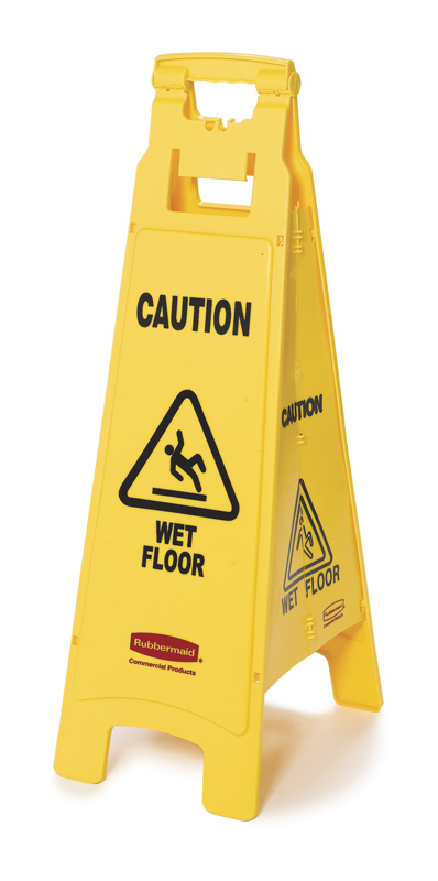 4-Sided warning sign, Rubbermaid