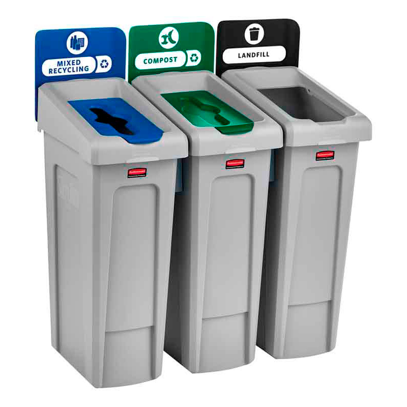 Slim Jim Recyclingstation Starter Pack, Rubbermaid