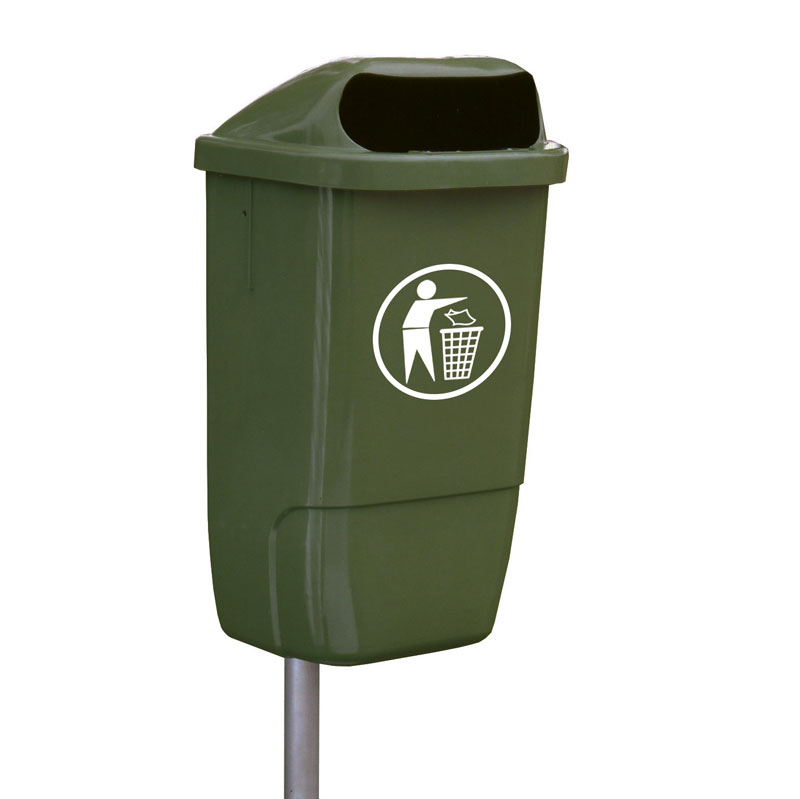 Plastic outdoor waste bin h74