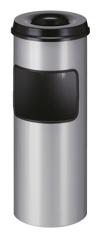 Ash-waste paper bin with self extinguishing top