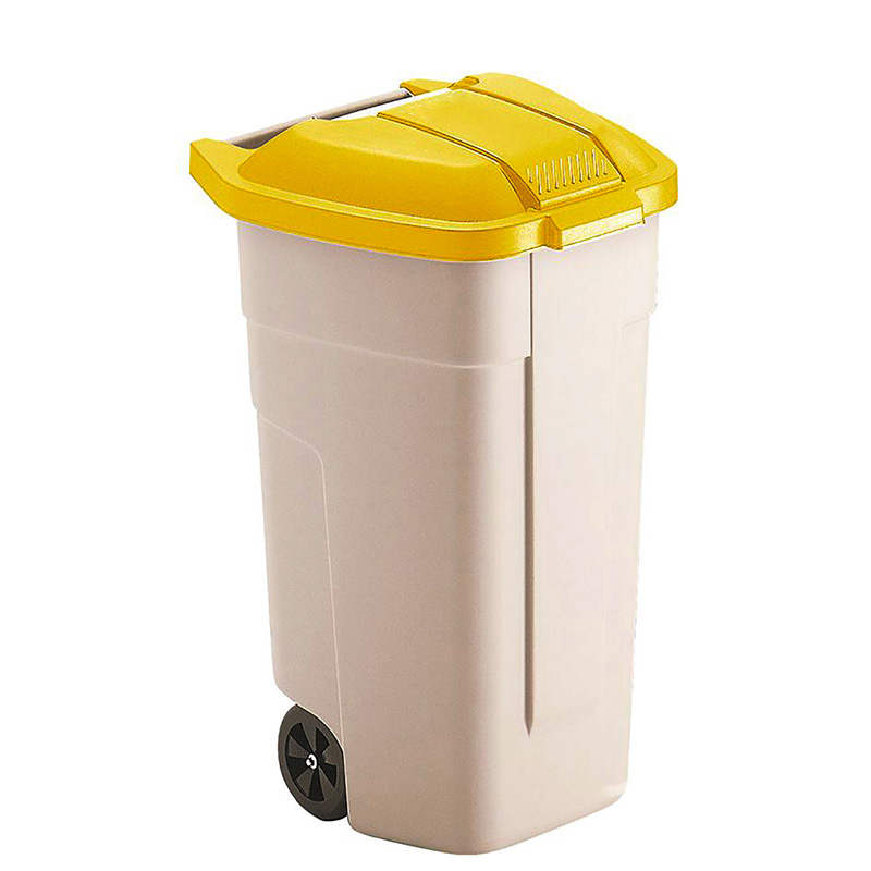 Mobiler Container 110 Liter, gelber Deckel