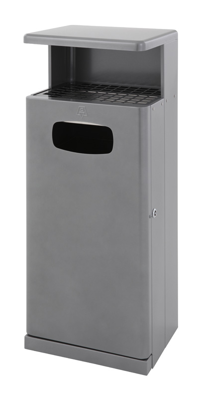 Outdoor ash-/waste bin with rain cover