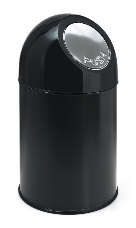 Waste bin with push lid and liner 30 litres