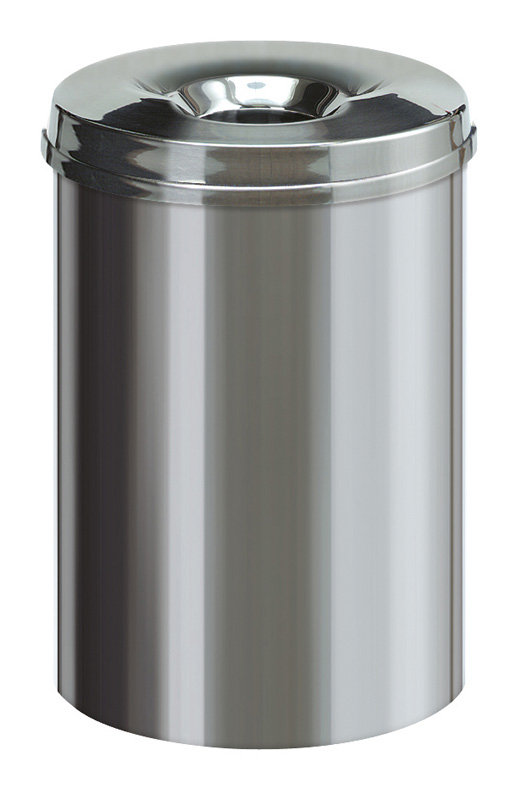 Self extinguishing waste paper bin s/s 30 litres