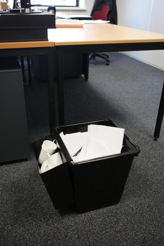 Square tapered waste paper bin 27 litres