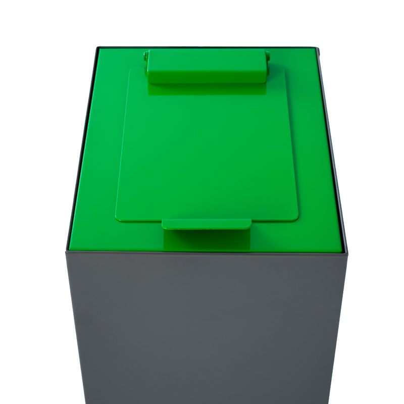 Top mit Klappendeckel für modulare Abfalltrennanlage