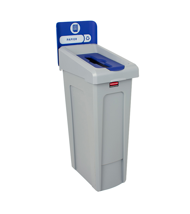 Station de recyclage Slim Jim Papier Ouverture D'insertion, Rubbermaid