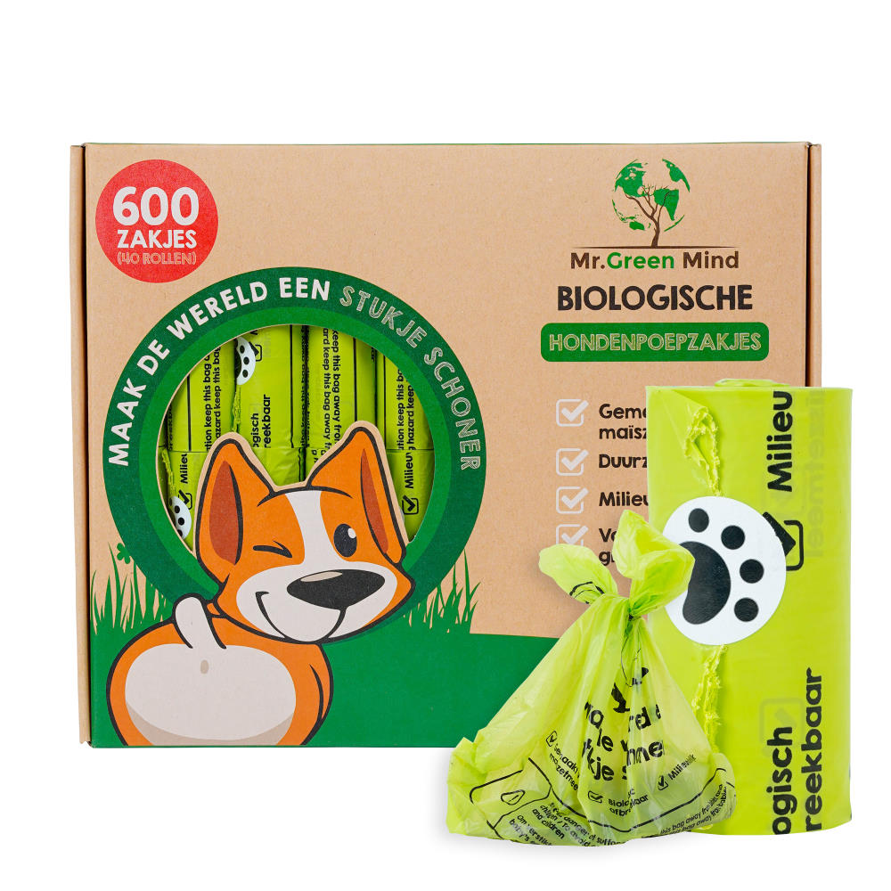 Sacs biodégradables pour déjections canines 1x600 pièces, Mr. Green Mind
