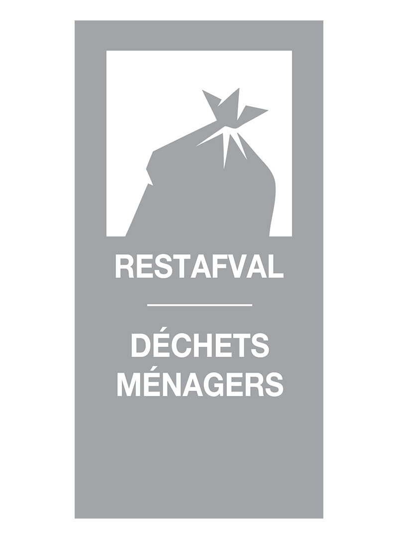 Magneetsticker Restafval/Déchets Ménagers