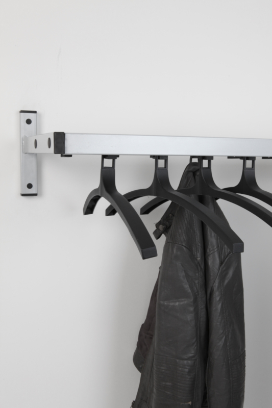 Wall mounted Safe Coat Hook System, 19 hooks