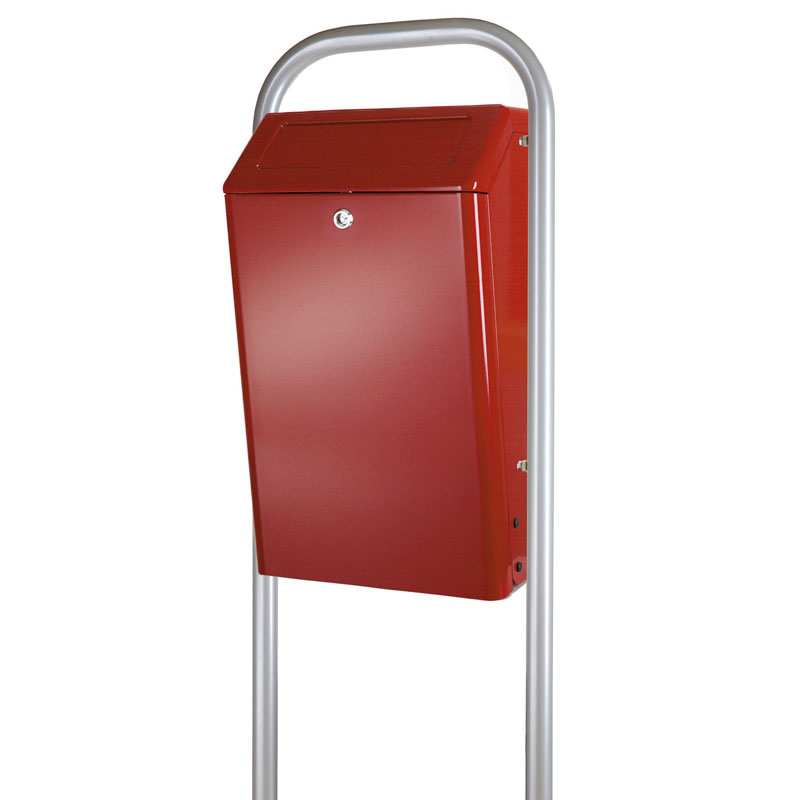 Aluminium Outdoor waste bin with front flap 50 litres