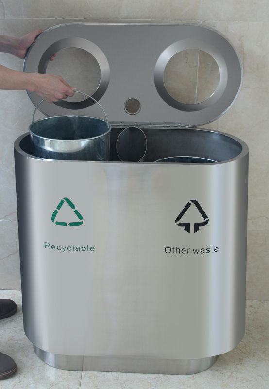 Recycling Abfalleimer für den Innenbereich 2x41 Liter