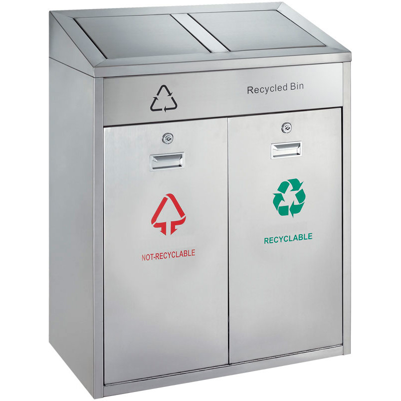Recycling afvalbak outdoor 2x55 ltr